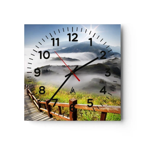 Nástěnné hodiny - Utkané ze záře a mlhy - 40x40 cm