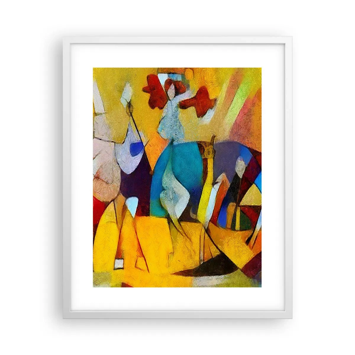 Plakát v bílém rámu - Slunce - život - radost - 40x50 cm