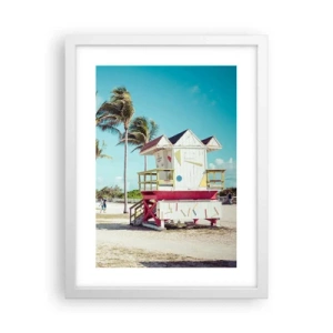 Plakát v bílém rámu - Čeká tě krásný den - 30x40 cm