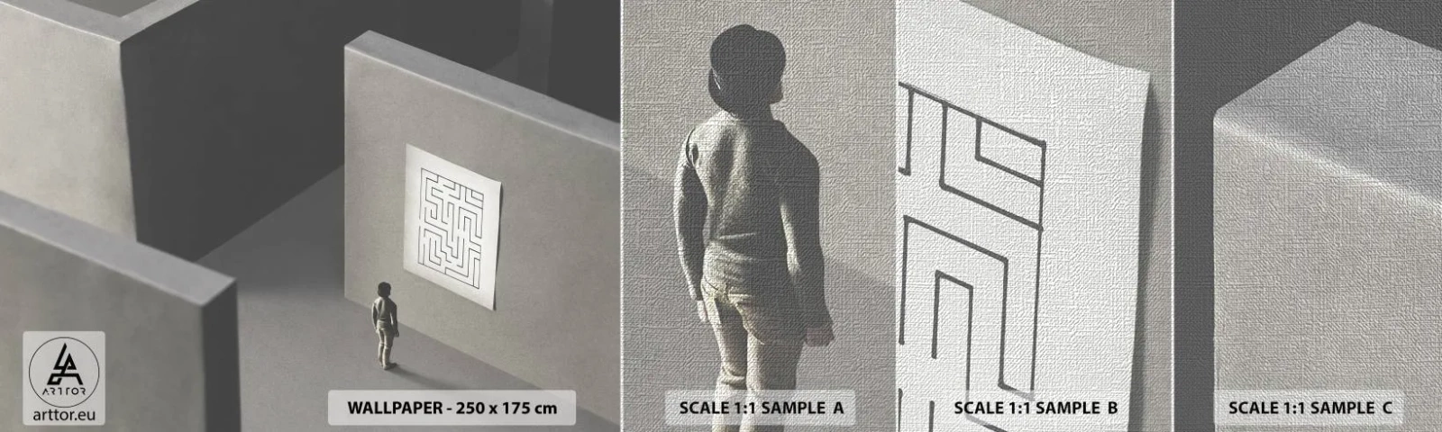 Vzor Fototapety Premium Canvas - Kde to ale jsem? - Bludiště, Abstrakce, Kus - 100x30 cm