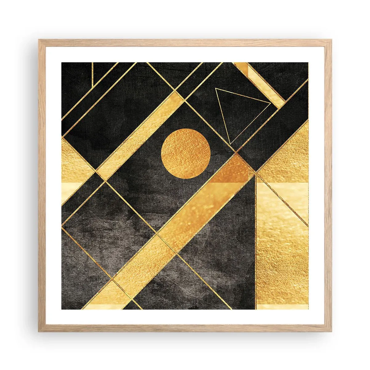 Plakát v rámu světlý dub - Slunce pouště - 60x60 cm