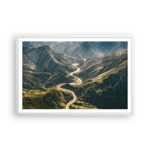 Plakát v bílém rámu - Přímo ze srdce hor - 91x61 cm