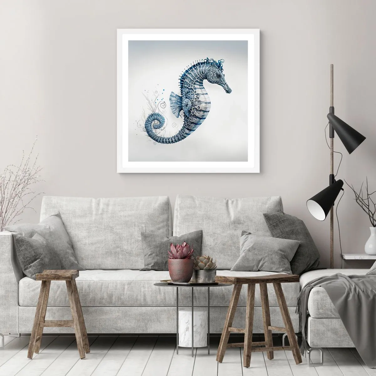 Plakát v bílém rámu - Jemný vtip přírody - 60x60 cm