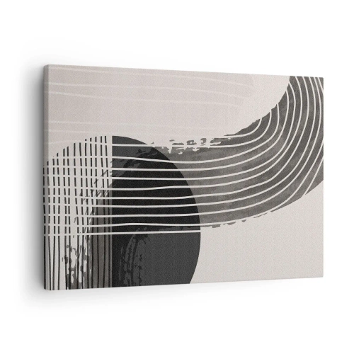 Obraz na plátně - Abstraktní vzor s čarami a geometrickými tvary - 70x50cm - Tam a zpět - Moderní nástěnná dekorace do obývacího pokoje a ložnice ARTTOR