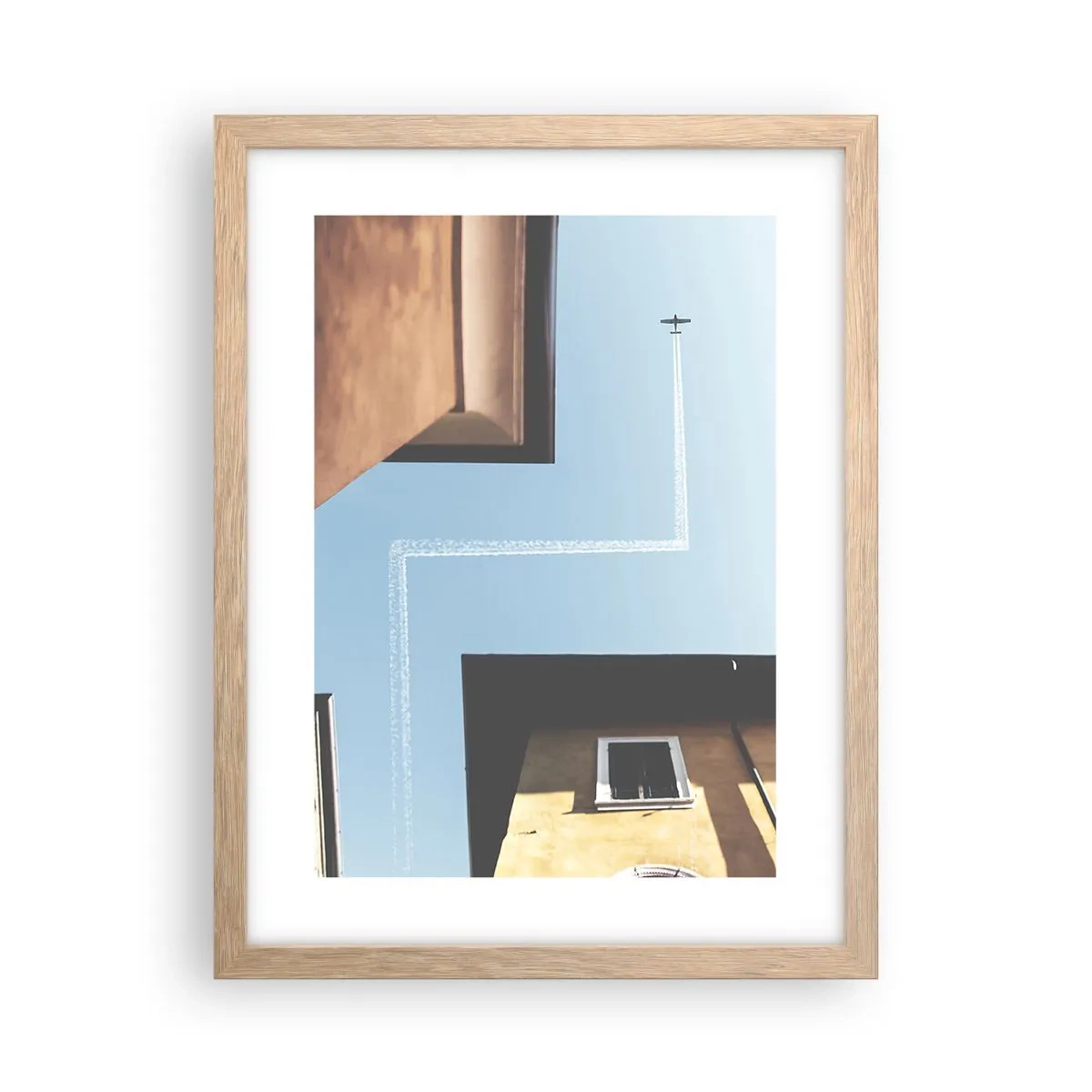Plakát v rámu světlý dub - Nad městským labyrintem - 30x40 cm