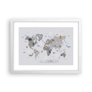 Plakát v bílém rámu - Řekni mi, odkud jsi… - 40x30 cm