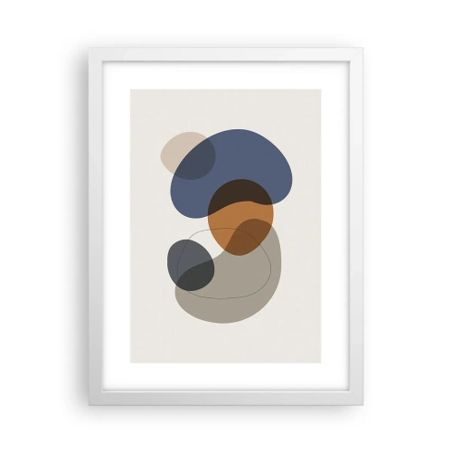 Plakát v bílém rámu - Kapky barev - 30x40 cm