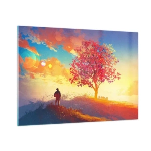 Obraz na skle - Poutník u cíle - 100x70 cm