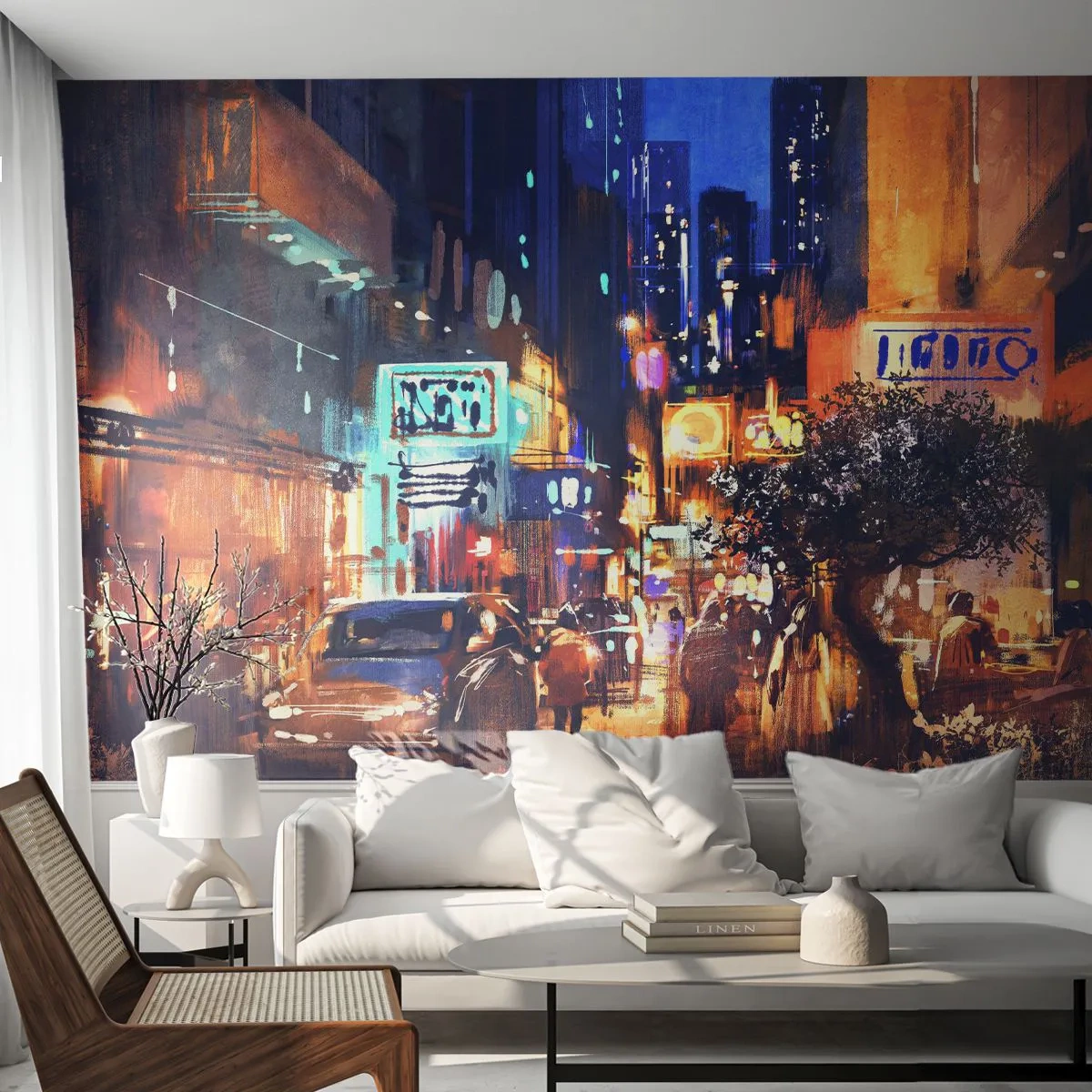 Fototapeta Samolepicí Deluxe Sticker - A město nespí - Město, Lidé, Architektura - 500x350 cm