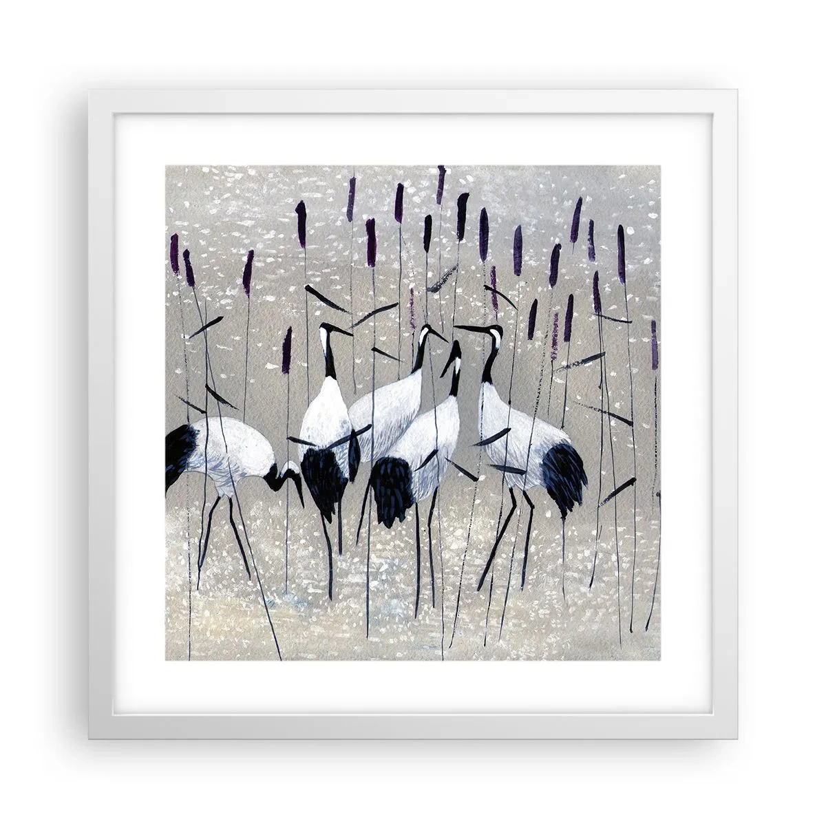 Plakát v bílém rámu - Mezi svými - 40x40 cm