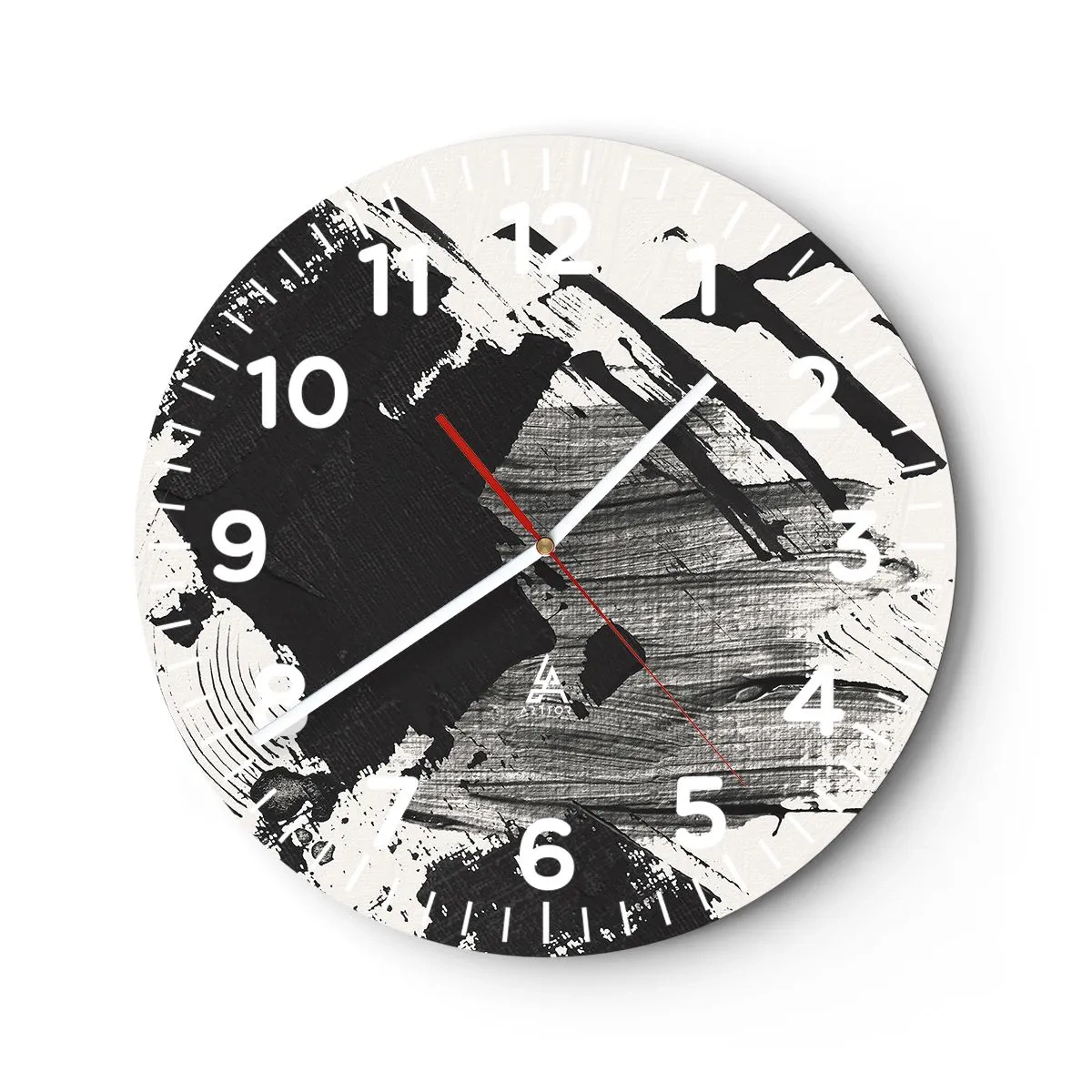 Nástěnné hodiny - Abstrakce – exprese černé - 40x40 cm