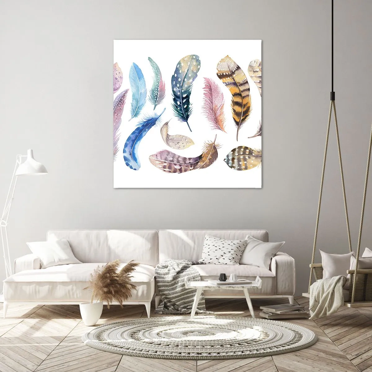 Obraz na plátně - Lehké, strakaté a vícebarevné - 50x50 cm