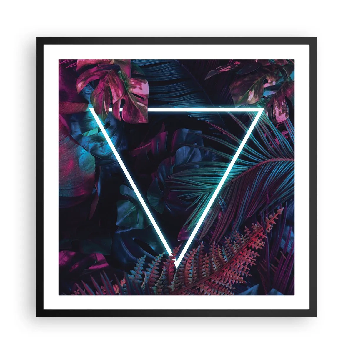 Plakát v černém rámu - Zahrada v disco stylu - 60x60 cm