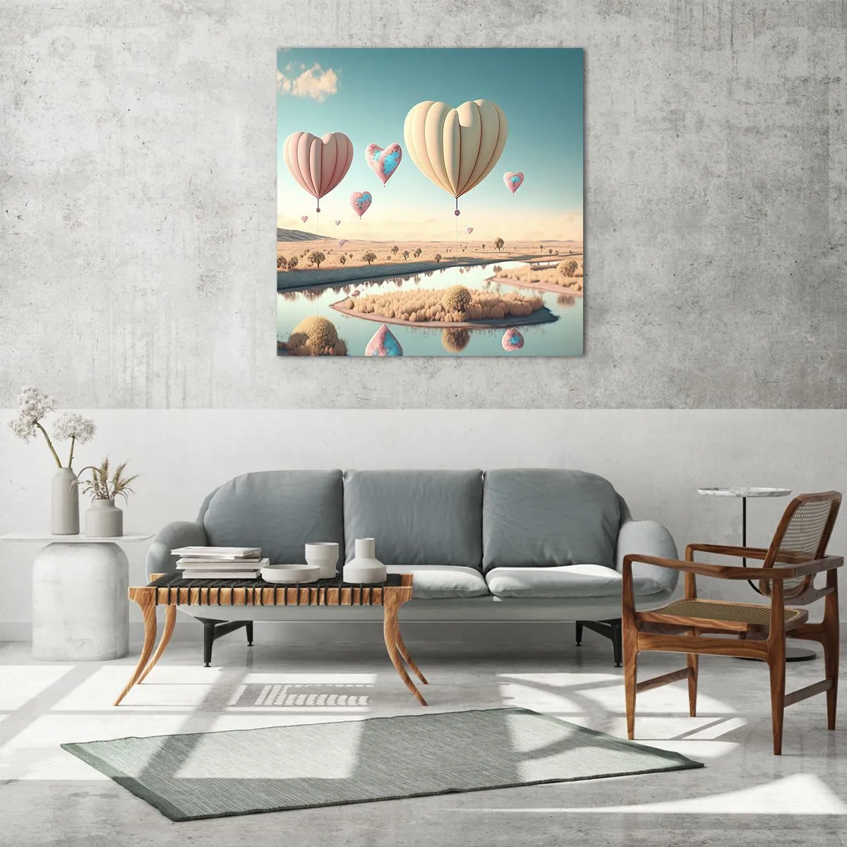 Obraz na skle - Láska tě nechá vzlétnout - 60x60 cm