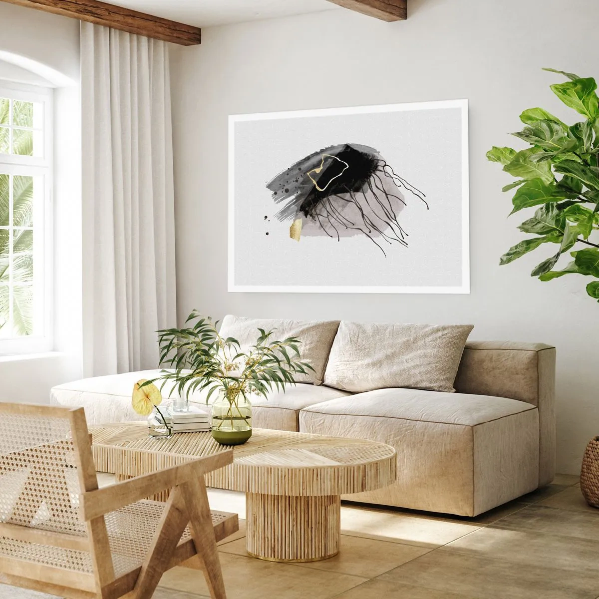 Plakát - V černé a zlaté - 100x70 cm