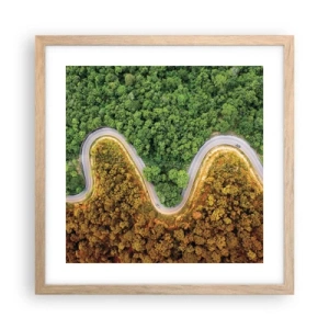 Plakát v rámu světlý dub - Hranice a průlomy - 40x40 cm