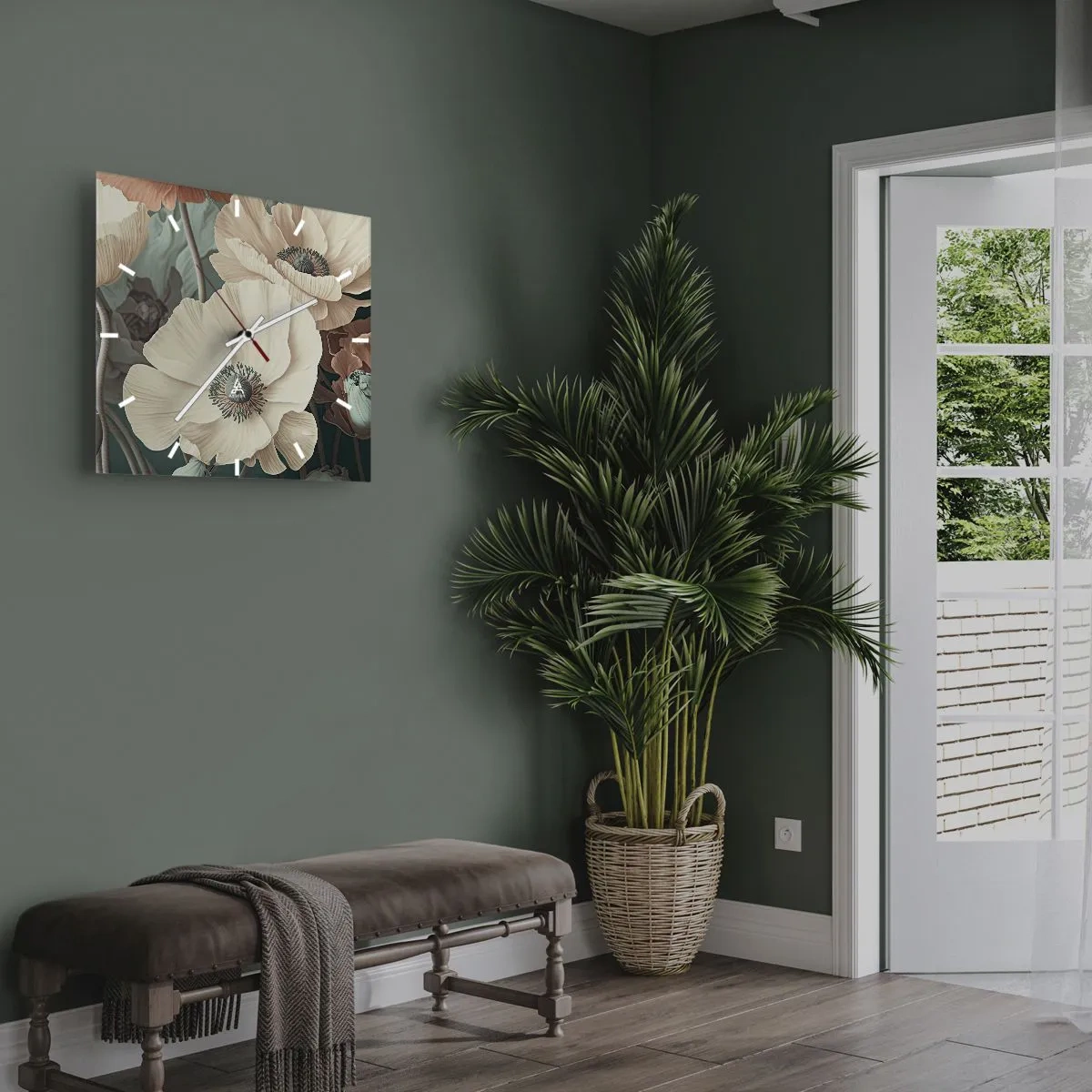 Nástěnné hodiny - Šepot máků - 40x40 cm