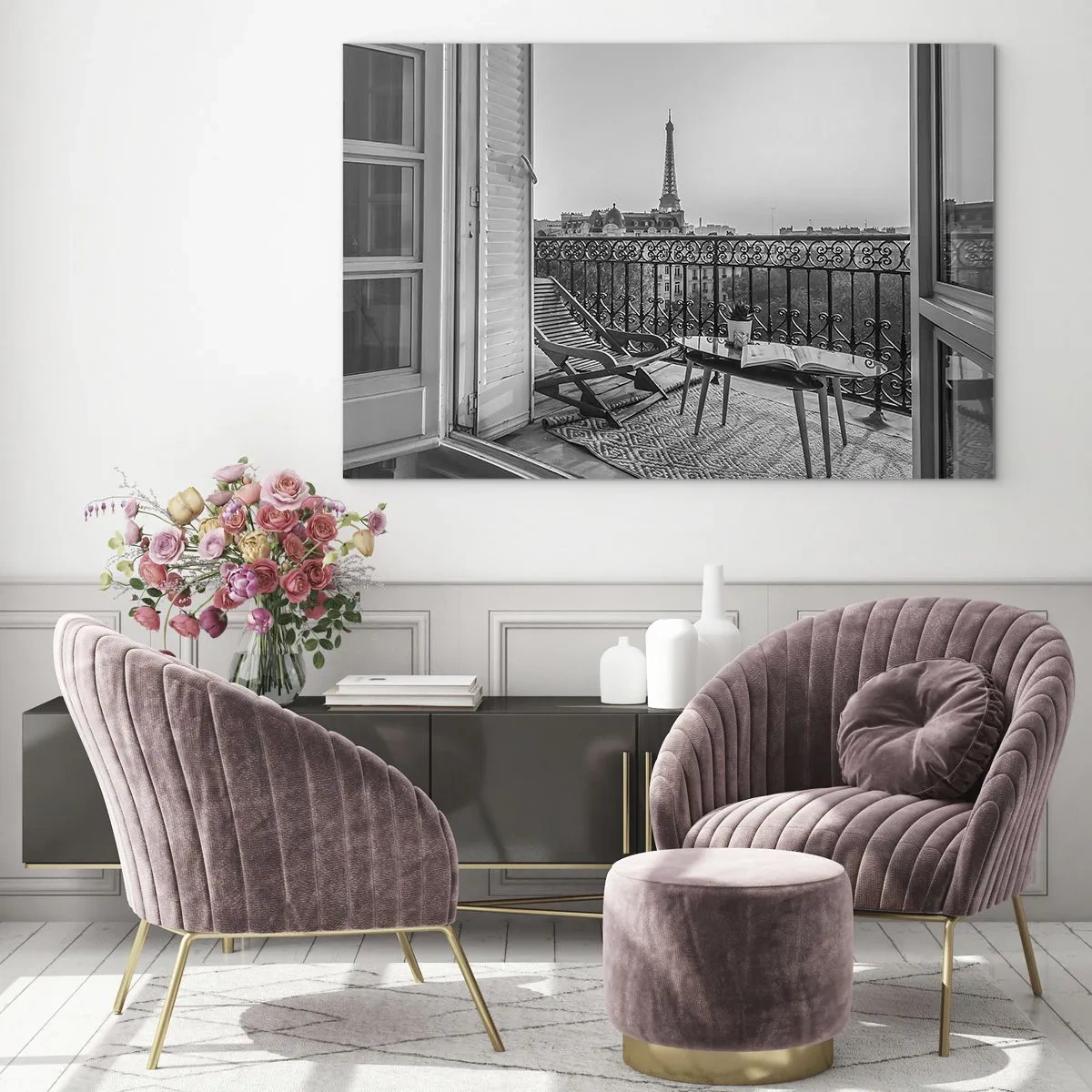 Obraz na skle - Pařížské odpoledne - 70x50cm - Pařížské odpoledne - Moderní nástěnná dekorace do obývacího pokoje a ložnice ARTTOR