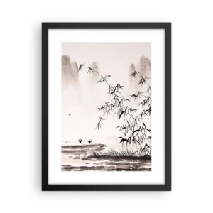 Plakát v černém rámu - Klid rýžových polí - 30x40 cm