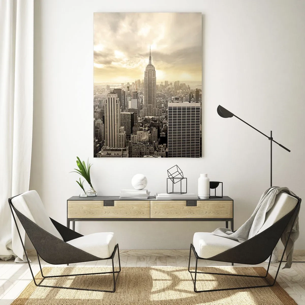 Obraz na skle - New York utkaný z šedi - 50x70 cm