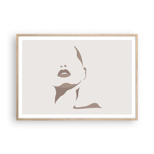 Plakát v rámu světlý dub - Stvořená ze světla a stínu - 100x70 cm