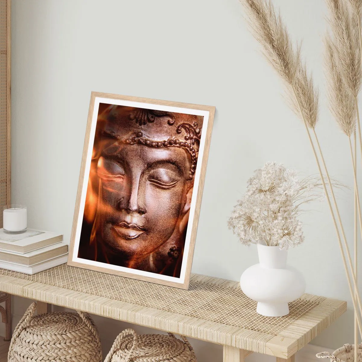 Plakát v rámu světlý dub - Existuje pouze zde a nyní - 40x50 cm