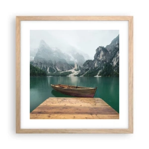 Plakát v rámu světlý dub - „Hrdé skály vepředu“ - 40x40 cm