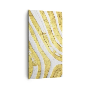 Obraz na plátně - Kompozice v bílé a zlaté - 55x100 cm