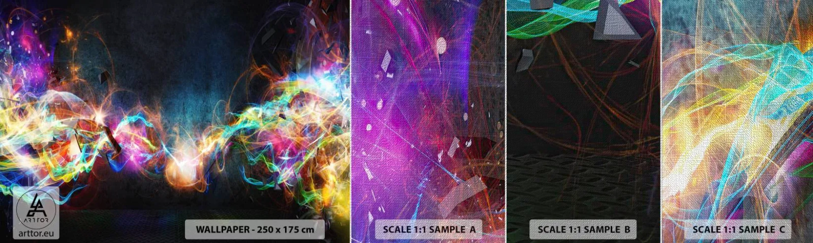 Vzor Fototapety Premium Canvas - Radostně proti tmě - Abstrakce, Kus, Exploze - 100x30 cm