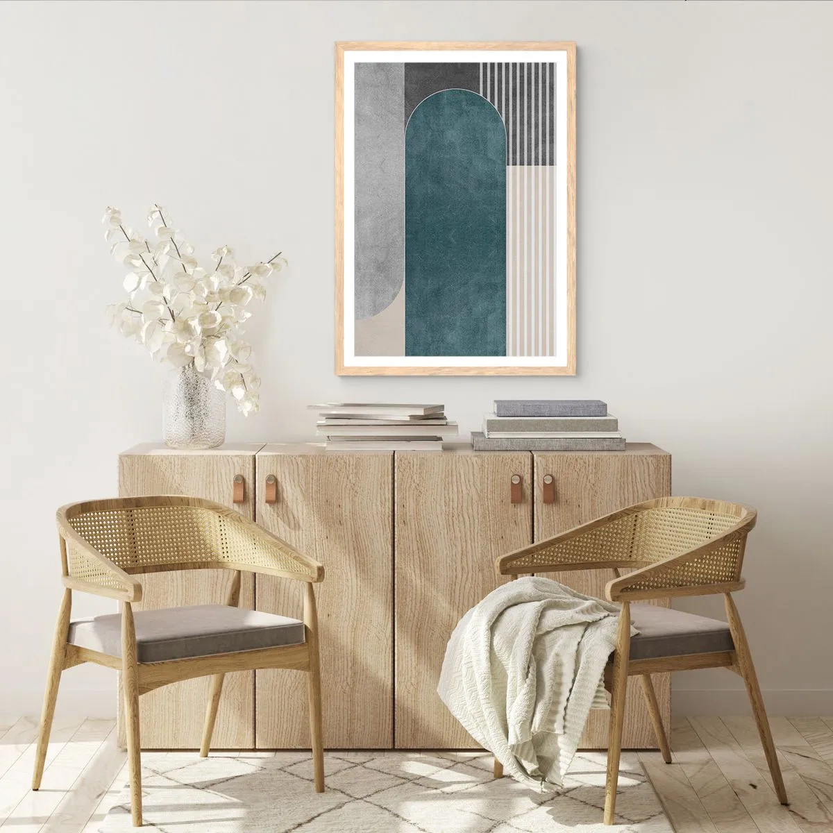 Plakát v rámu světlý dub - Kompozice na úrovni - 70x100 cm