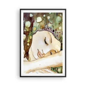 Plakát v černém rámu - Smaragdově-fialový sen - 61x91 cm