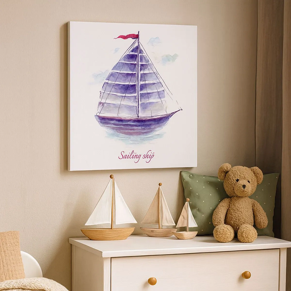 Obraz na plátně - Napnuté plachty a klidná voda - 30x30 cm