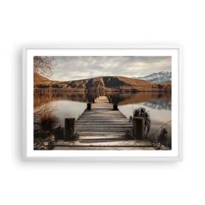Plakát v bílém rámu - Krajina v tichu - 70x50 cm