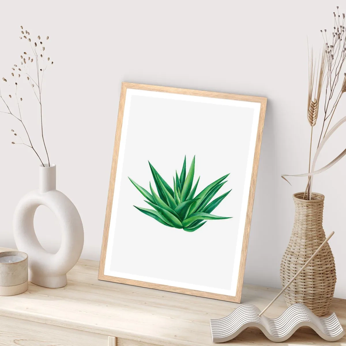 Plakát v rámu světlý dub - Zelená – síla – život - 30x40 cm