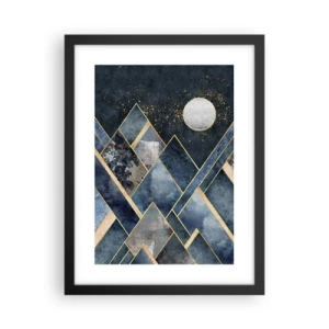 Plakát v černém rámu - Geometrická krajina - 30x40 cm