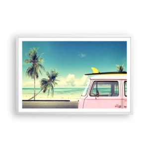 Plakát v bílém rámu - Prázdniny, je čas začít - 91x61 cm