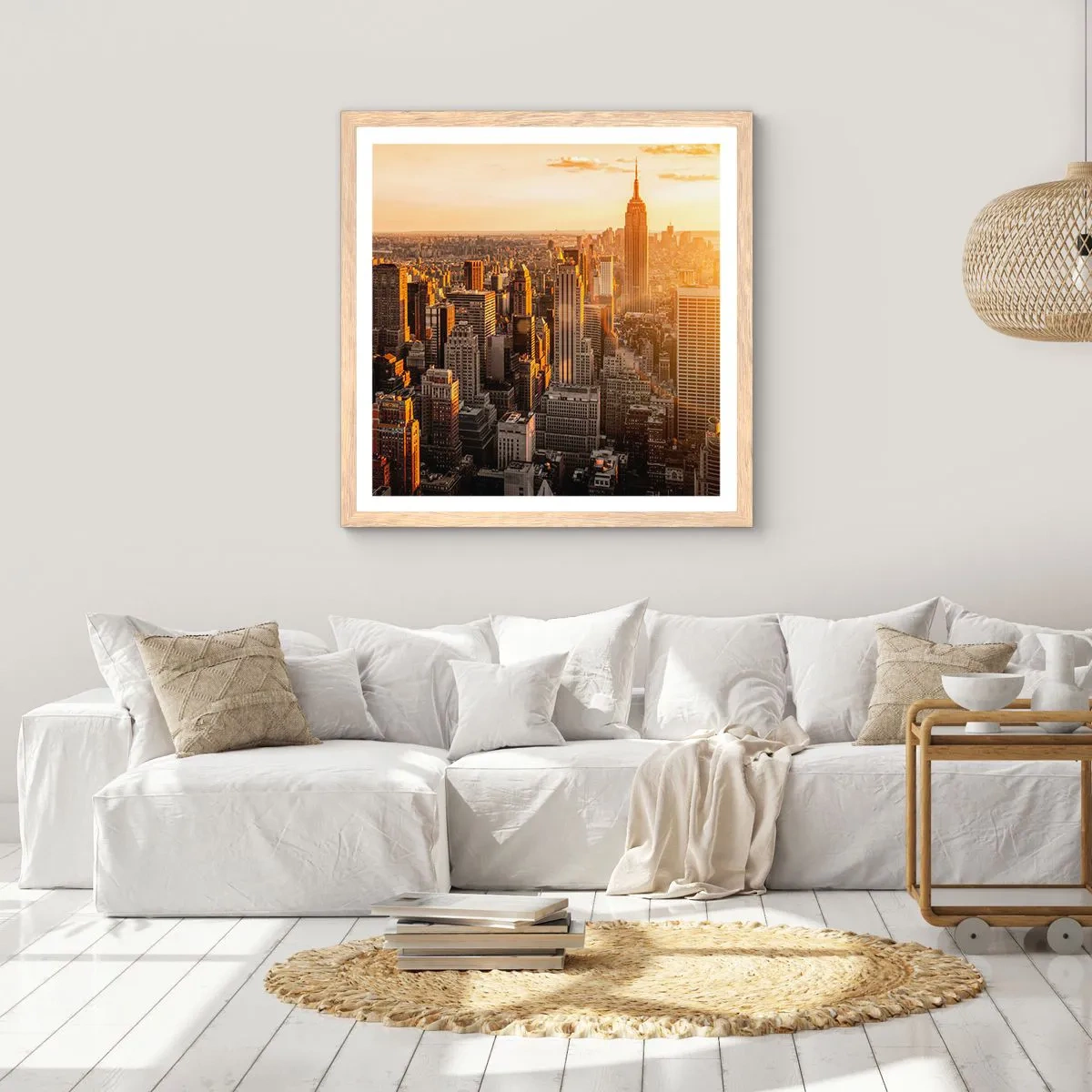 Plakát v rámu světlý dub - Růst na slunci - 60x60 cm