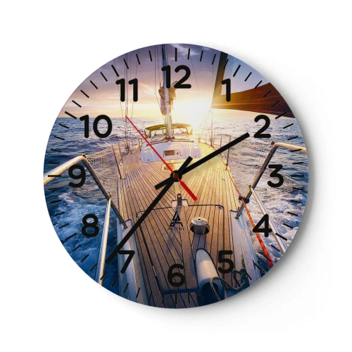 Nástěnné hodiny - Běžící po vlnách - 40x40 cm