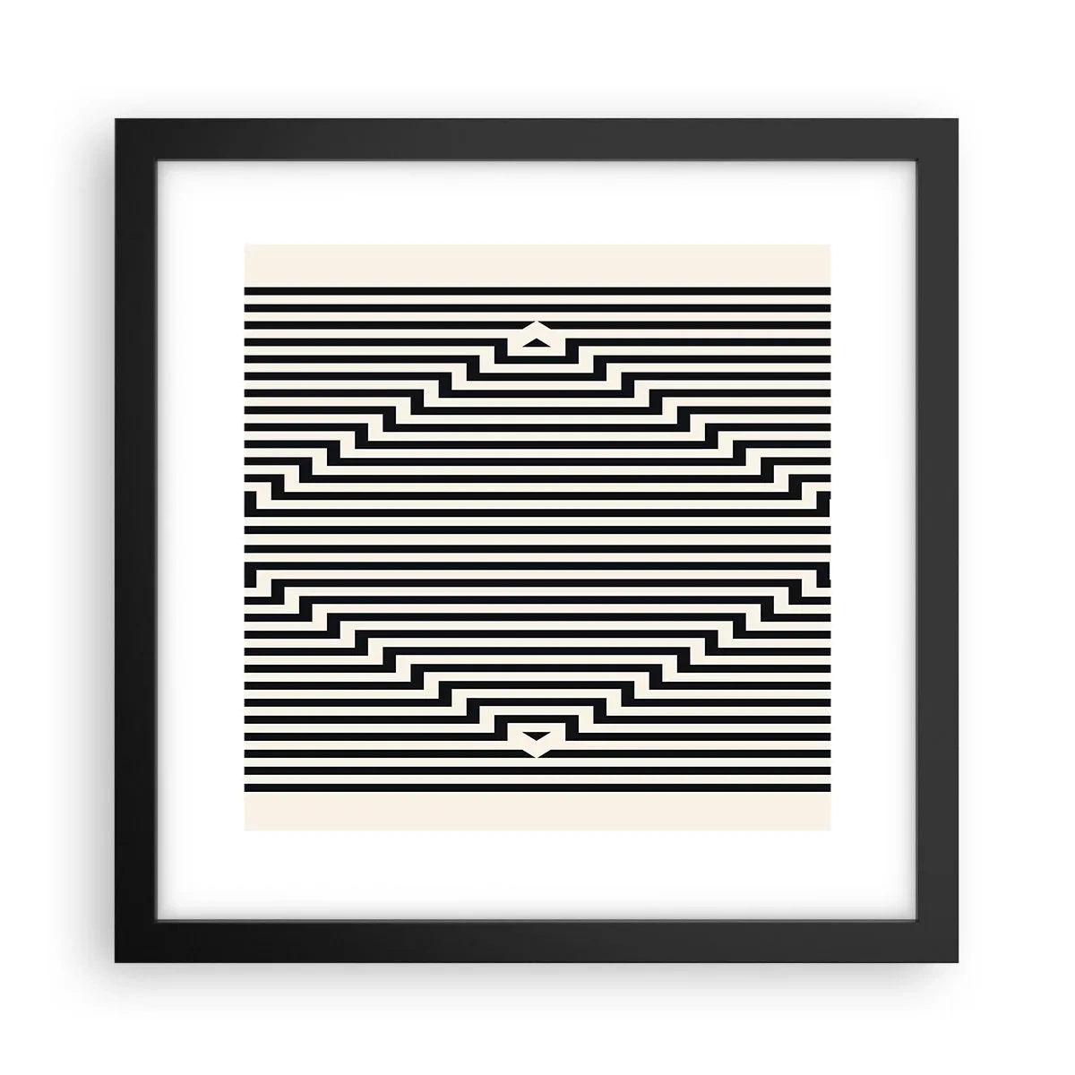 Plakát v černém rámu - Geometrická iluze - 30x30 cm
