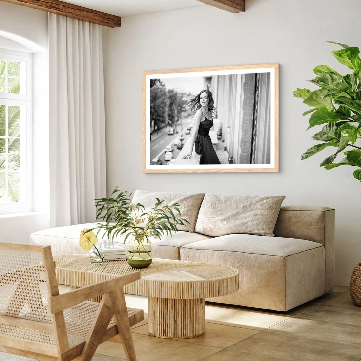 Plakát v rámu světlý dub - Určitě Pařížanka - 91x61 cm