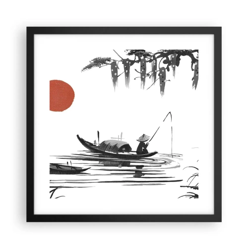 Plakát v černém rámu - Asijské odpoledne - 40x40 cm