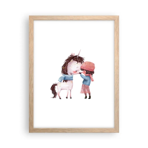 Plakát v rámu světlý dub - Zimní příběh - 30x40 cm
