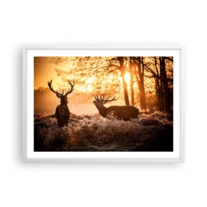 Plakát v bílém rámu - Sen myslivce - 70x50 cm