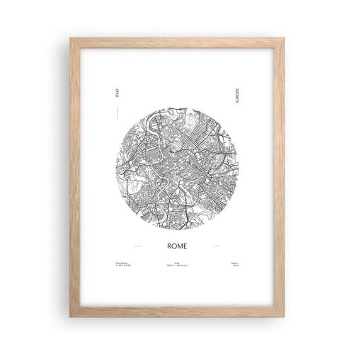 Plakát v rámu světlý dub - Anatomie Říma - 30x40 cm
