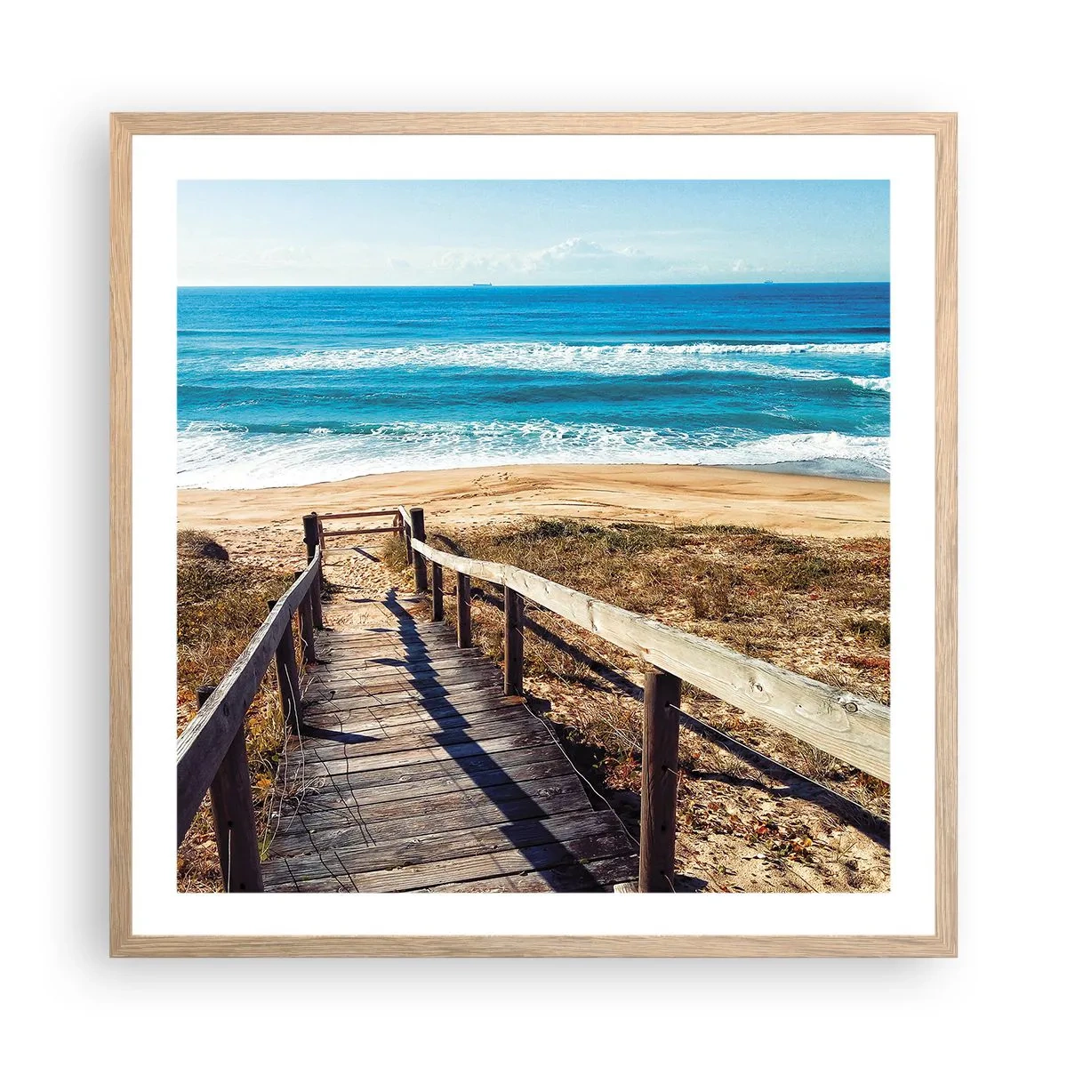 Plakát v rámu světlý dub - Běž! - 60x60 cm