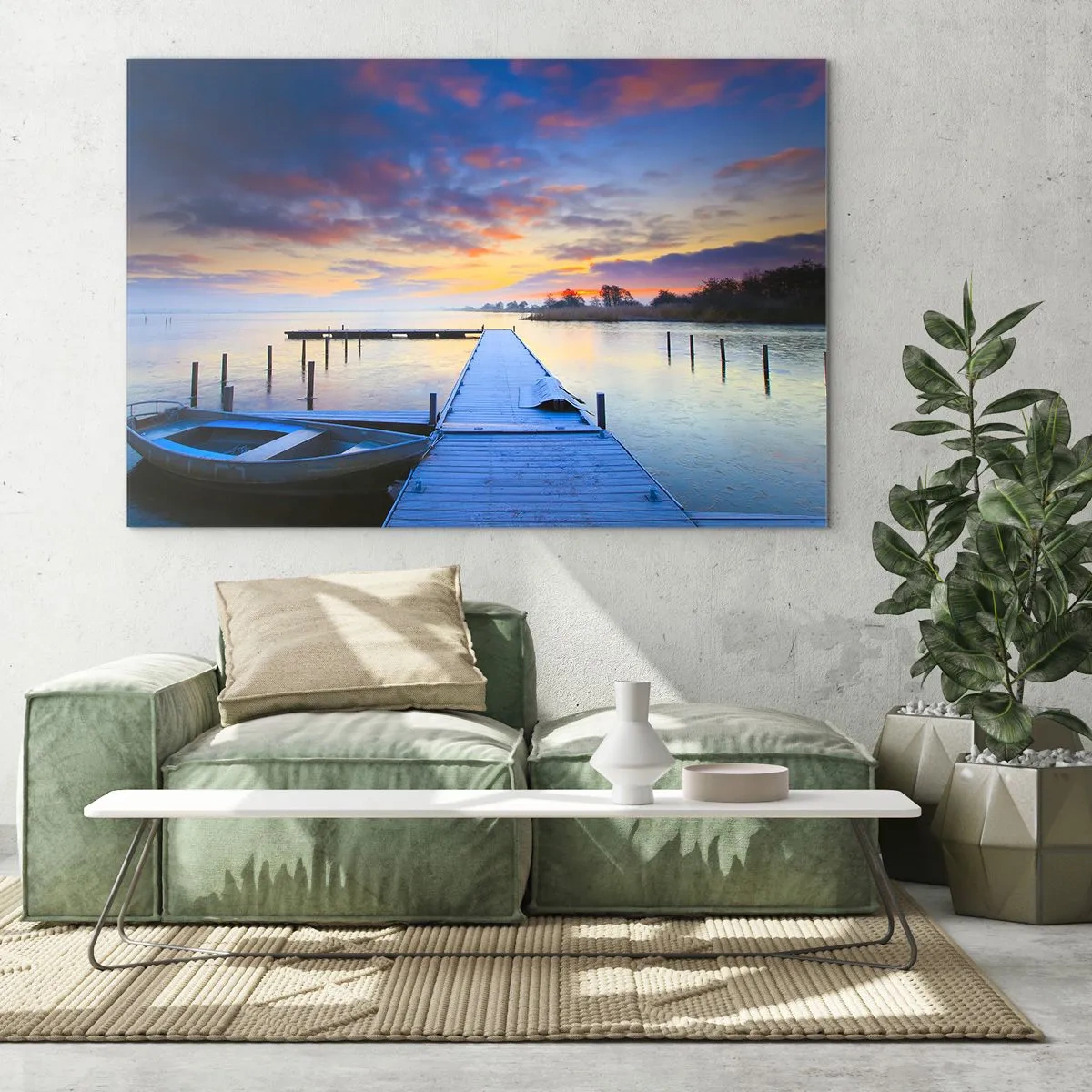 Obraz na skle - Fialovo-zlatý klid - 120x80 cm