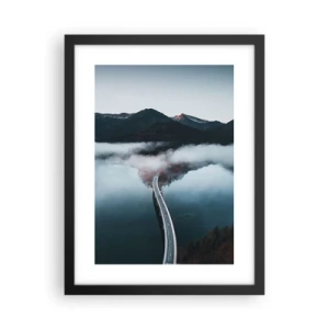 Plakát v černém rámu - U vody hladké jako zrcadlo - 30x40 cm