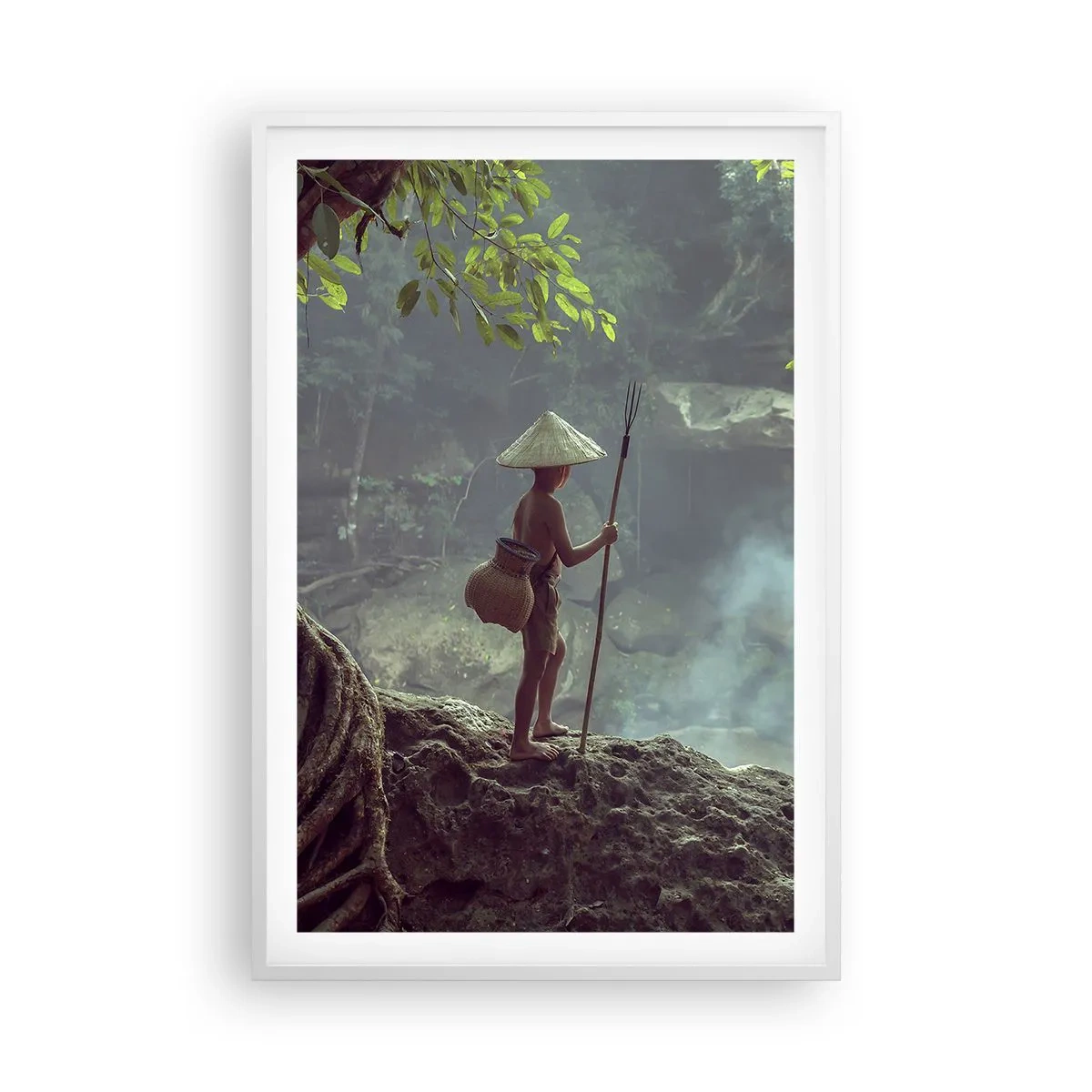 Plakát v bílém rámu - Spřátelený s přírodou - 61x91 cm