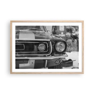 Plakát v rámu světlý dub - Divoká jízda - 70x50 cm