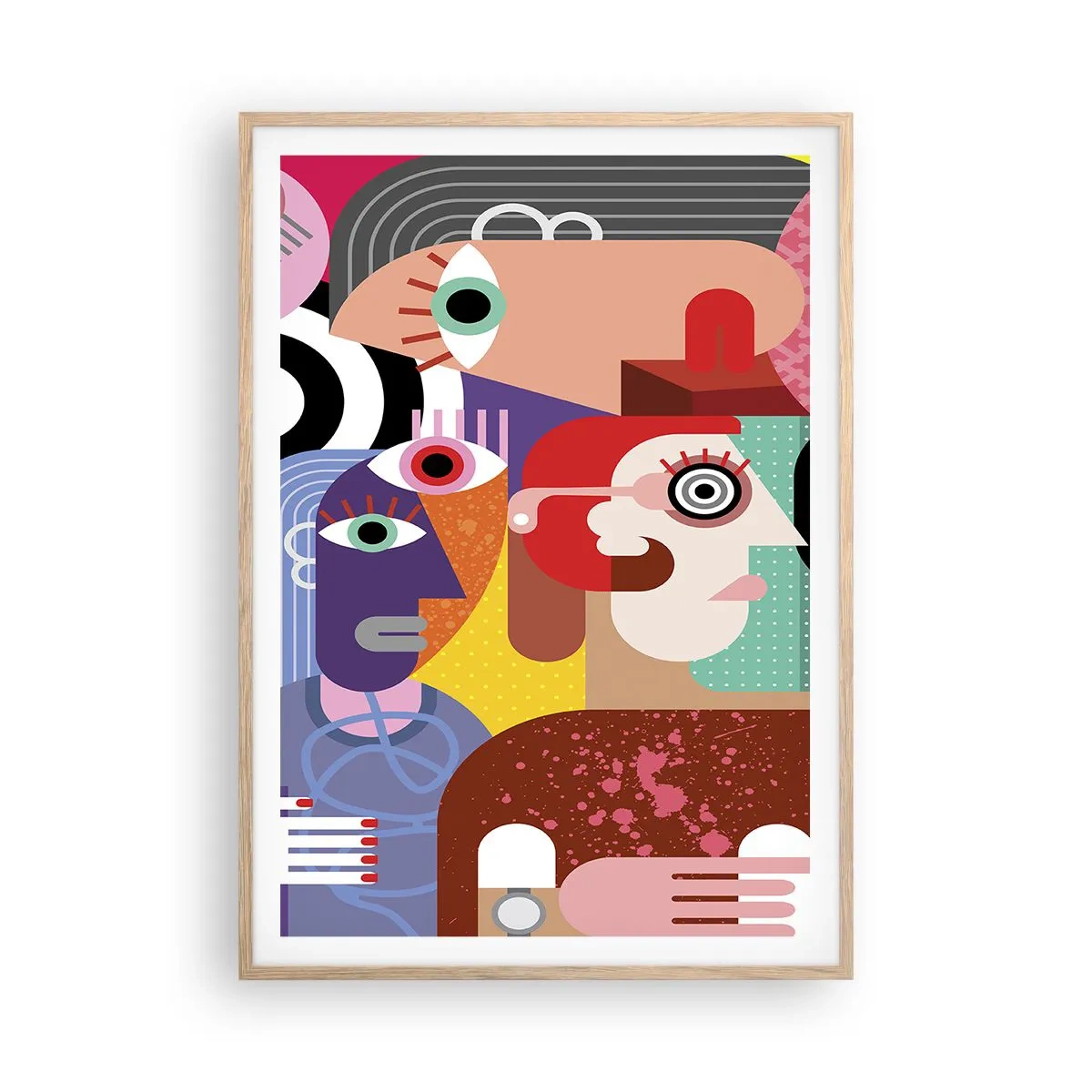 Plakát v rámu světlý dub - My od pána Picassa - 70x100 cm